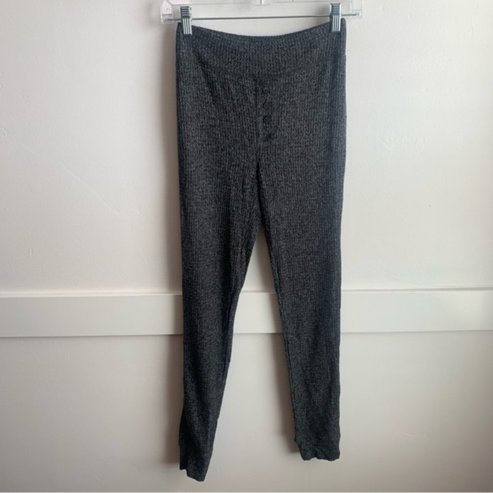 Aerie Dark Gray Waffle Knit Thermal Lounge Pants